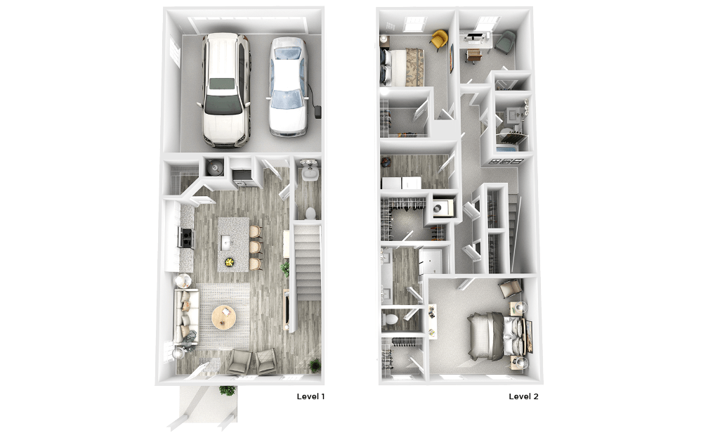 Floor plan for 3 beds, 2.5 baths, 1712 sqft